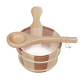 Cubo y cazo de madera SAUFLEX 4 l, pino, cedro