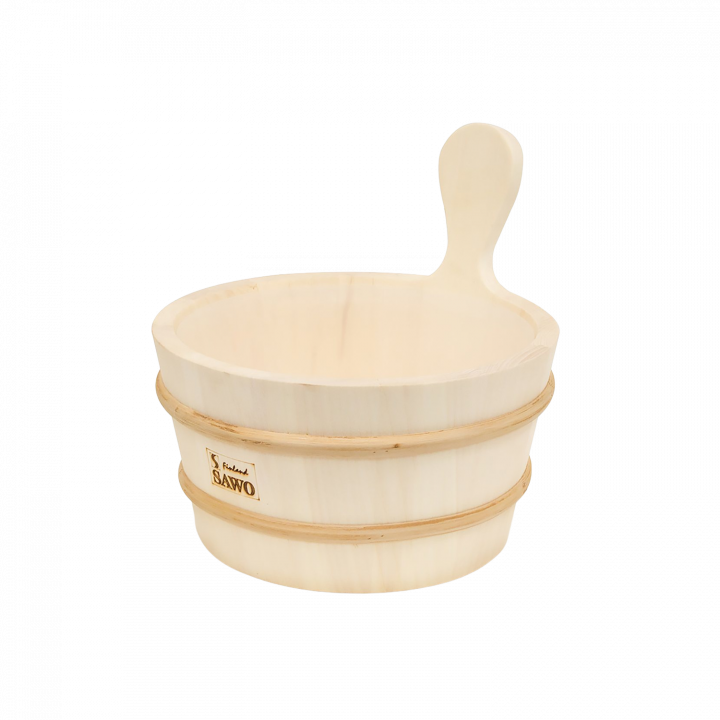 Cubo de madera SAWO con mango de madera 4 l, álamo temblón