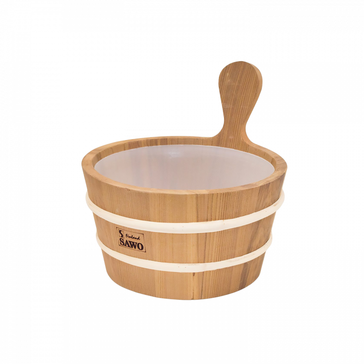 Cubo de madera SAWO con mango de madera 4 l, cedro