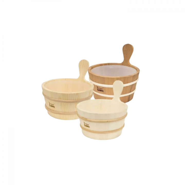 Cubo de madera SAWO con mango de madera 4 l, álamo temblón