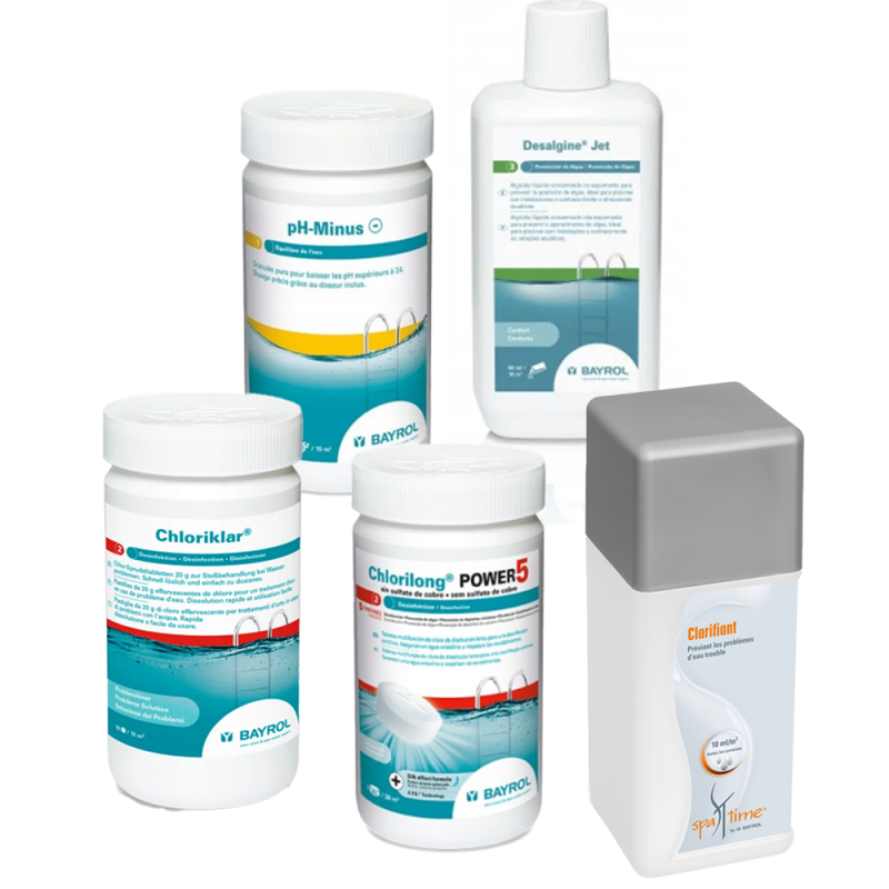 Kit de mantenimiento para jacuzzi o spa, con cloro