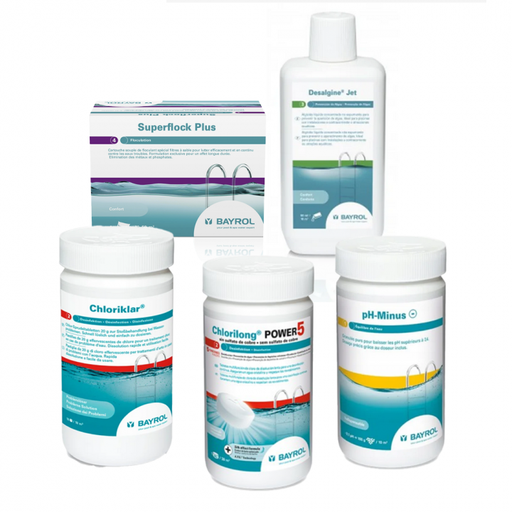 Kit de mantenimiento para piscinas con filtro pequeño