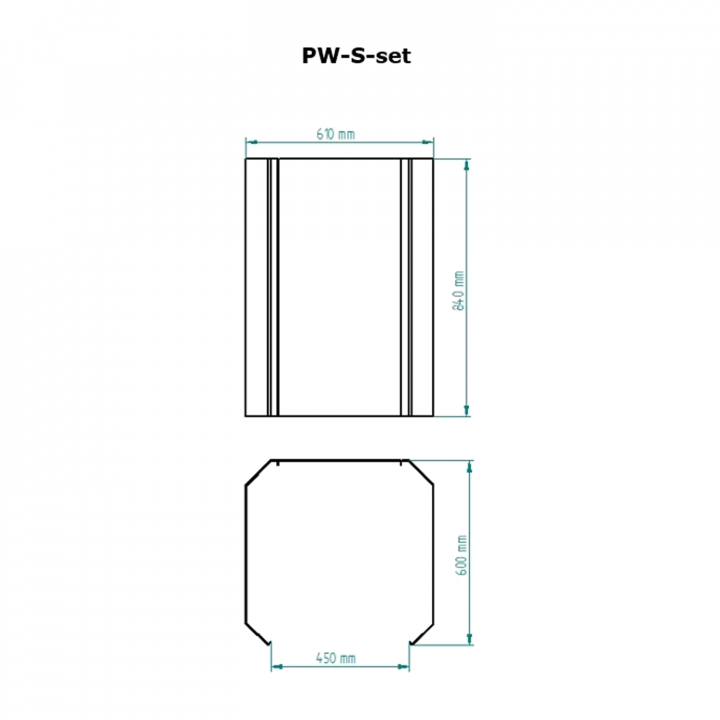 Pared protectora SKAMET para estufas de sauna de leña modelos S y ST, PW-S-set