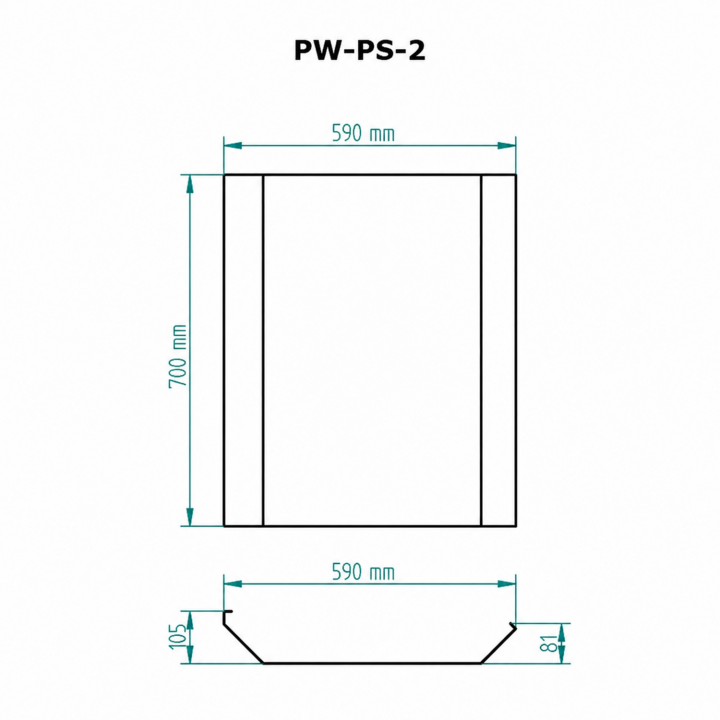 Pared protectora SKAMET para estufas de sauna de leña modelo PS, PW-PS-2