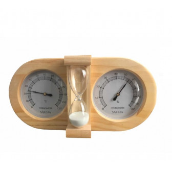 Reloj de arena, termómetro, higrómetro 3 en 1