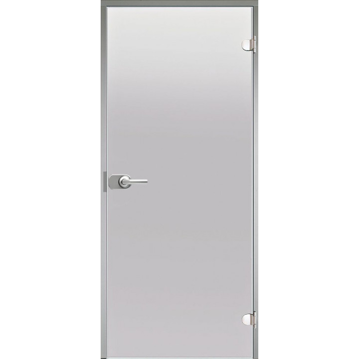 Puerta de cristal HARVIA, marco de aluminio 7 x 21, con cerradura
