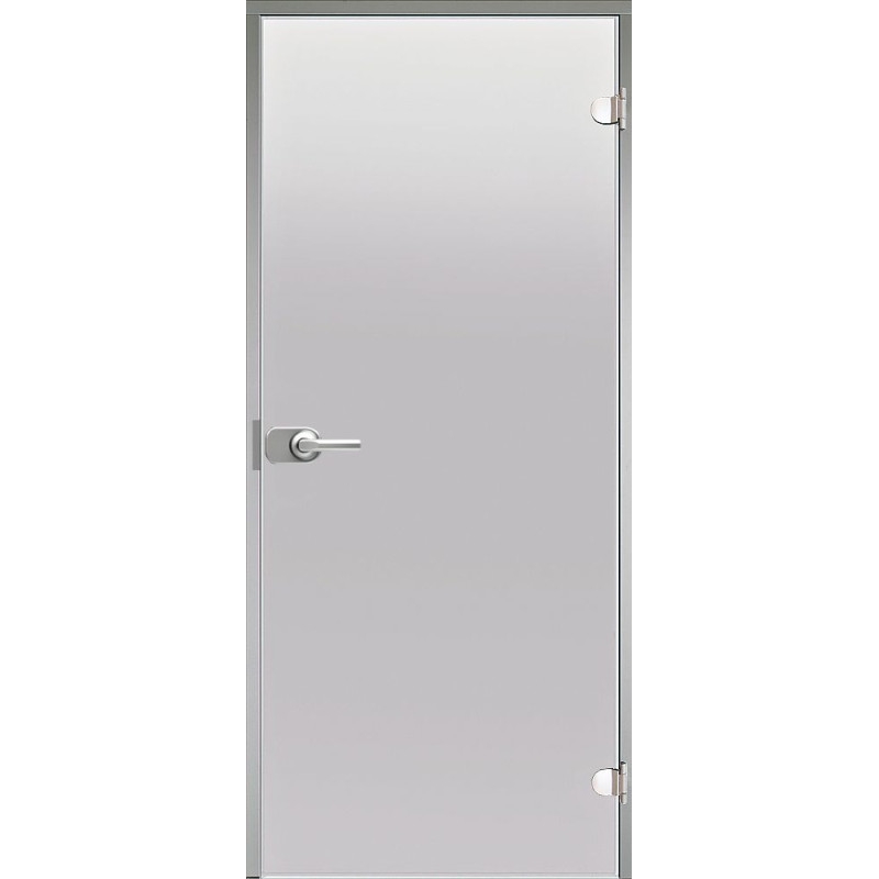 Puerta de cristal HARVIA, marco de aluminio 7x21, con cerradura