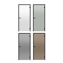 Puertas de sauna de cristal HARVIA, marco de aluminio negro 9x19 (línea negra)  Puertas de sauna de cristal HARVIA, marco de aluminio negro 9x19 (línea negra)