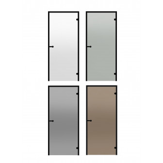 Puertas de sauna de cristal HARVIA, marco de aluminio negro 8x21 (línea negra)