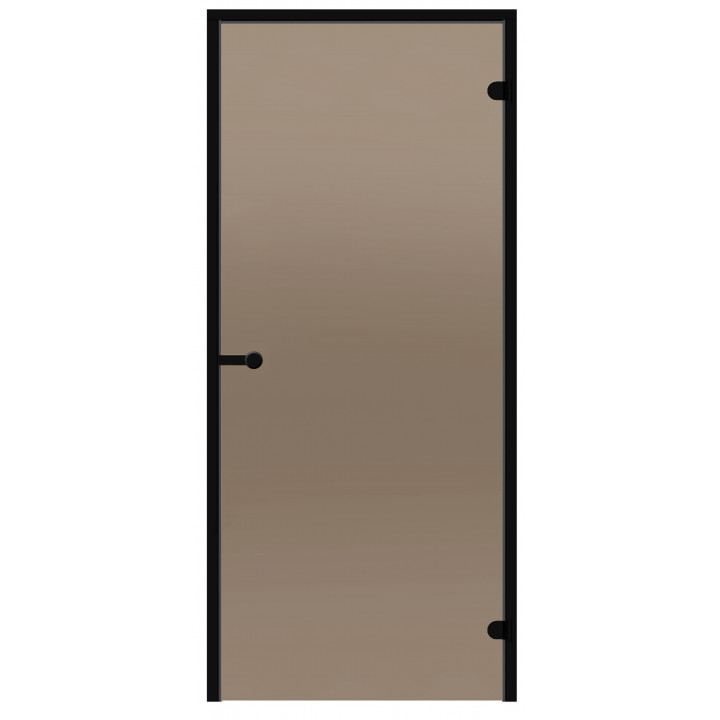 Puertas de sauna de cristal HARVIA 9x19 (marco de pino negro), bronce