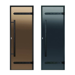 Puertas de sauna de cristal HARVIA Legend, marco de aluminio 7x19  Puertas de sauna de cristal HARVIA Legend, marco de aluminio 7x19