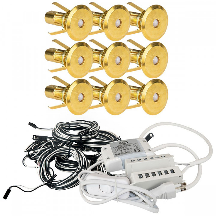 Iluminación para sauna de teflón, 9 unidades.