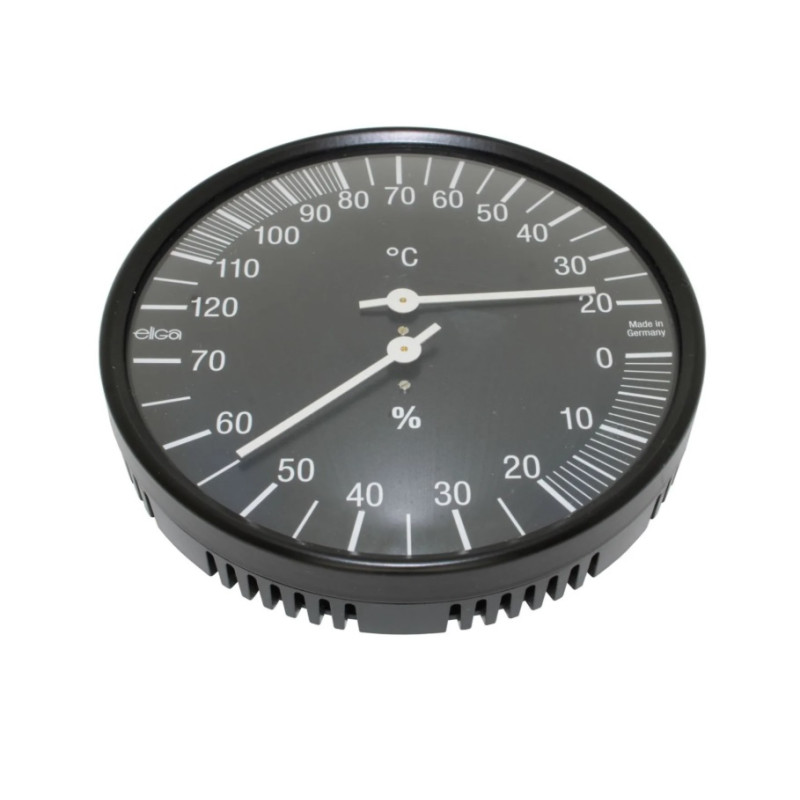 Termómetro-higrómetro, negro