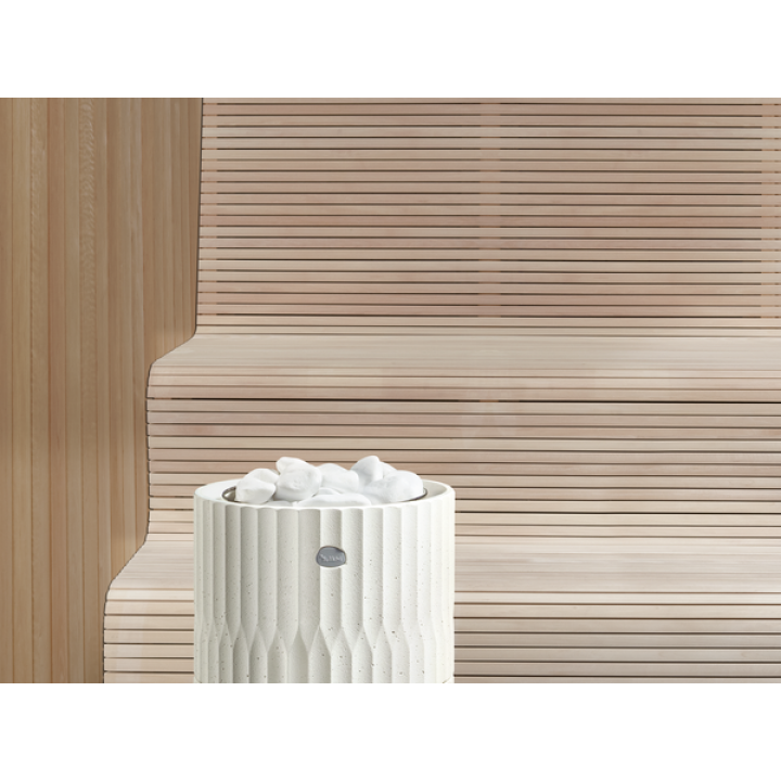 Calentador eléctrico para sauna TULIKIVI RIITE integrado, con panel de control.