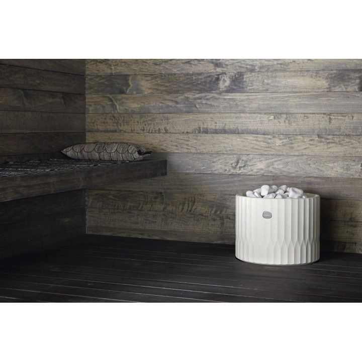 Calentador eléctrico para sauna TULIKIVI RIITE integrado, con panel de control.