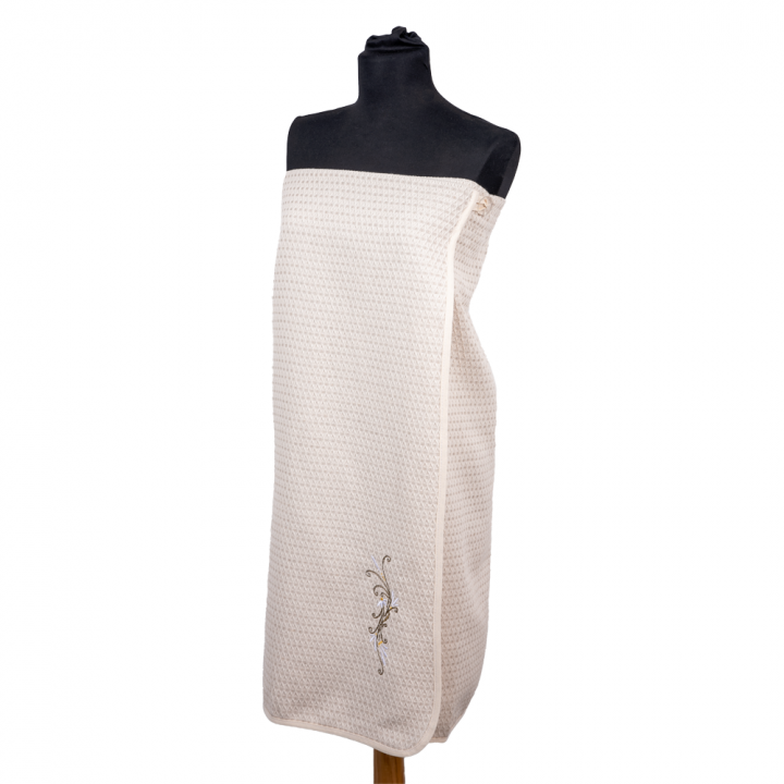 Delantal de sauna para mujer - LINO, bordado