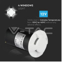 Bañador de suelo LED 1W Blanco 4 vías 3000K - 4