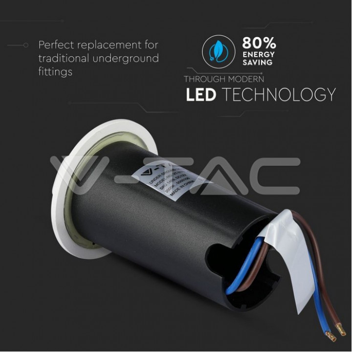 Bañador de suelo LED 1W Blanco 4 vías 3000K