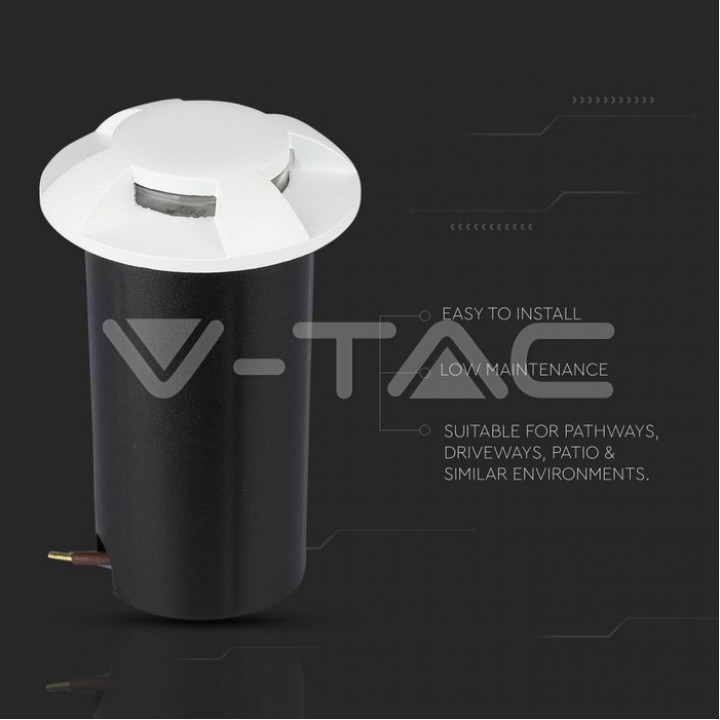 Bañador de suelo LED 1W Blanco 4 vías 3000K