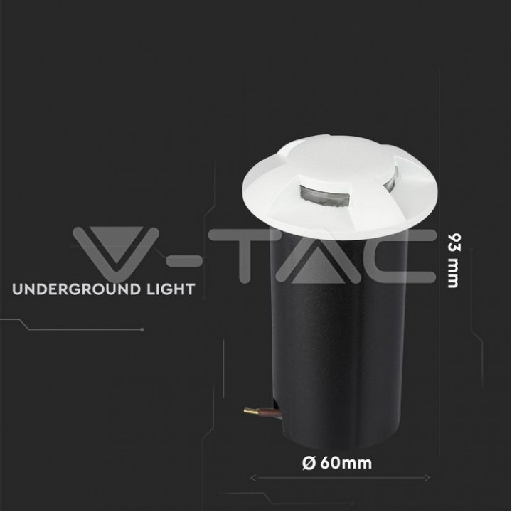 Bañador de suelo LED 1W Blanco 4 vías 3000K