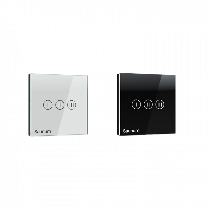Interruptor táctil Saunum Base para dispositivo de control de climatización, blanco o negro.