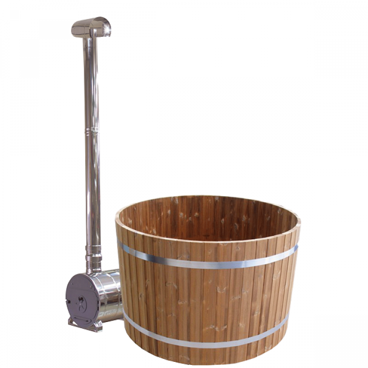 Calentador de agua externo de tina redonda y juego de chimenea