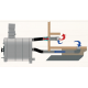 Calentador de agua externo de tina redonda y juego de chimenea