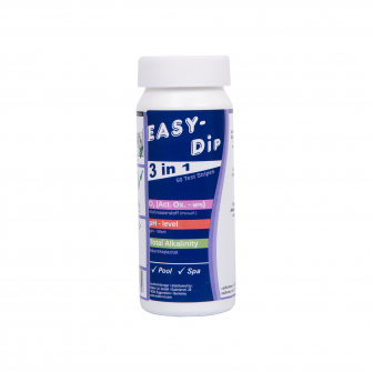 Tiras reactivas Easy-Dip 3 en 1 para análisis de agua, pH, oxígeno y alcalinidad, 50 unidades.