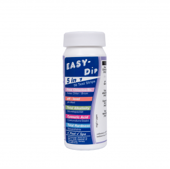 Tiras reactivas para análisis de agua Easy-Dip 5 en 1: pH/cloro/BR/estabilizador/alcalinidad/dureza