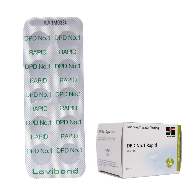 Tabletas para análisis de agua DPD 1, determinación de cloro, 10 tabletas