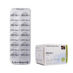 Tabletas para análisis de agua DPD 1, para fotómetro, determinación del contenido de cloro y bromo, 10 tabletas  Tabletas para análisis de agua DPD 1, para fotómetro, determinación del contenido de cloro y bromo, 10 tabletas