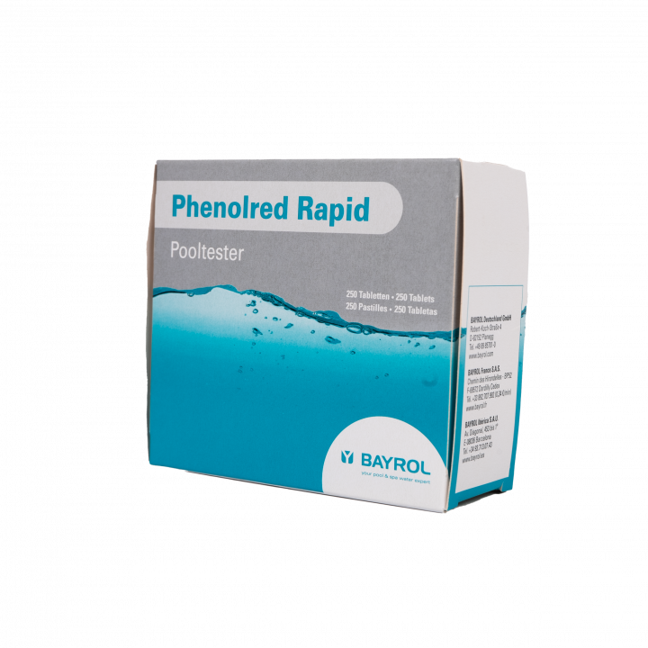 Pastillas para análisis de agua Phenolred Rapid, para determinación de pH, 10 pastillas