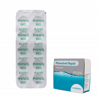 Pastillas para análisis de agua Phenolred Rapid, para determinación de pH, 10 pastillas