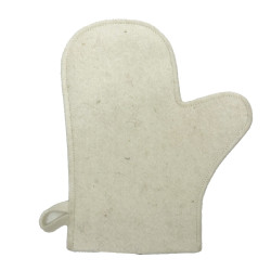 Guante de lana para sauna, color blanco 