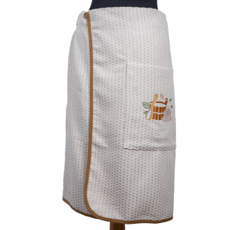 Delantal de sauna para hombre - LINO, bordado
