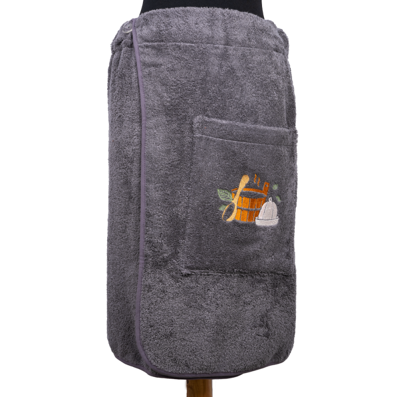 Delantal de sauna para hombre - GRIS