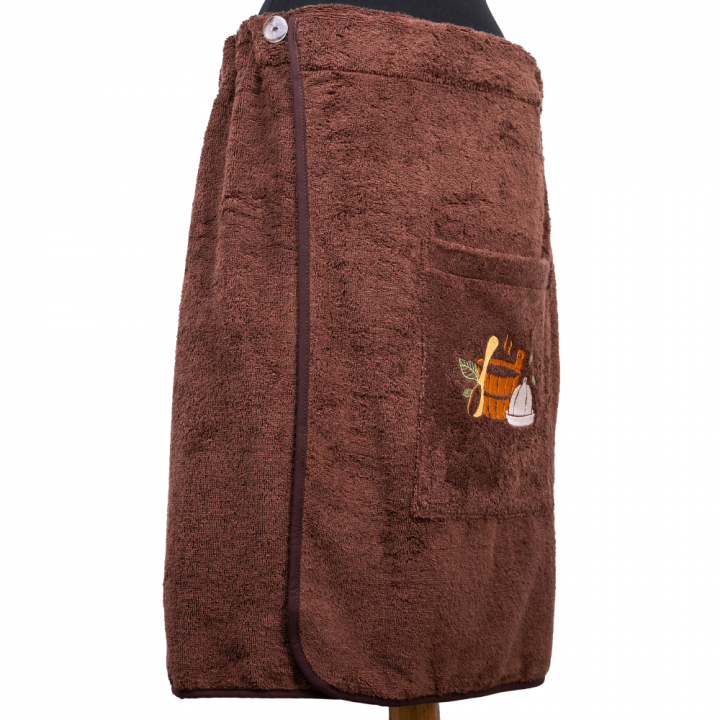 Set de regalo en caja para ÉL. Gorro y delantal de sauna para hombre - MARRÓN