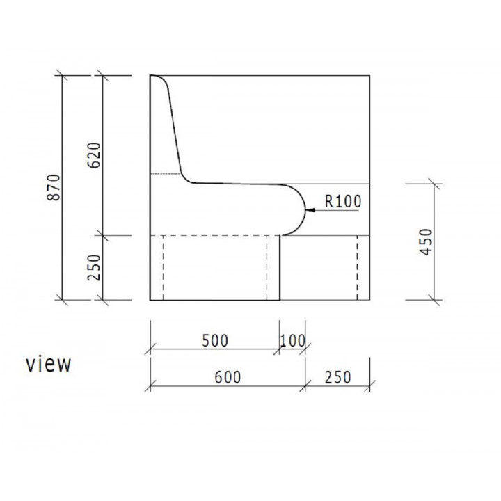 Asiento de esquina para sauna de vapor WEDI 850mm