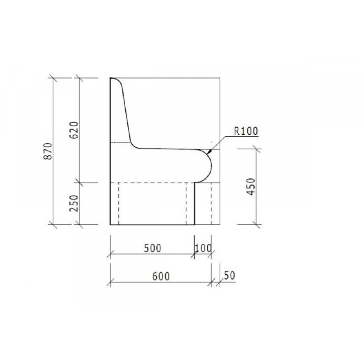 Asiento de esquina para sauna de vapor WEDI 650mm