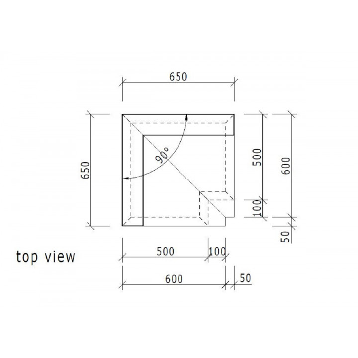 Asiento de esquina para sauna de vapor WEDI 650mm