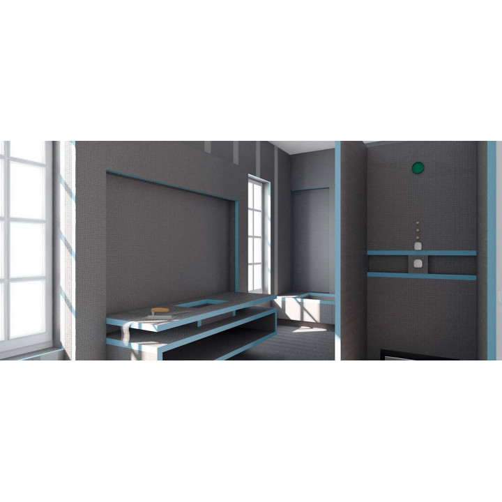 Tablero de construcción flexible WEDI, curvado longitudinalmente