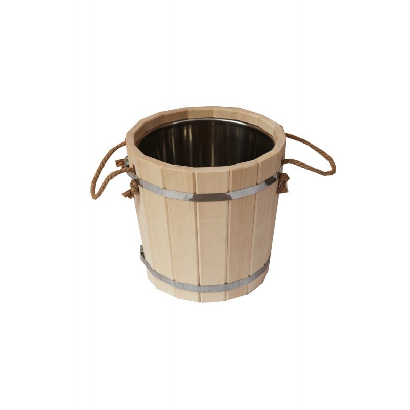Cubo para sauna con inserto de acero inoxidable, 15 l
