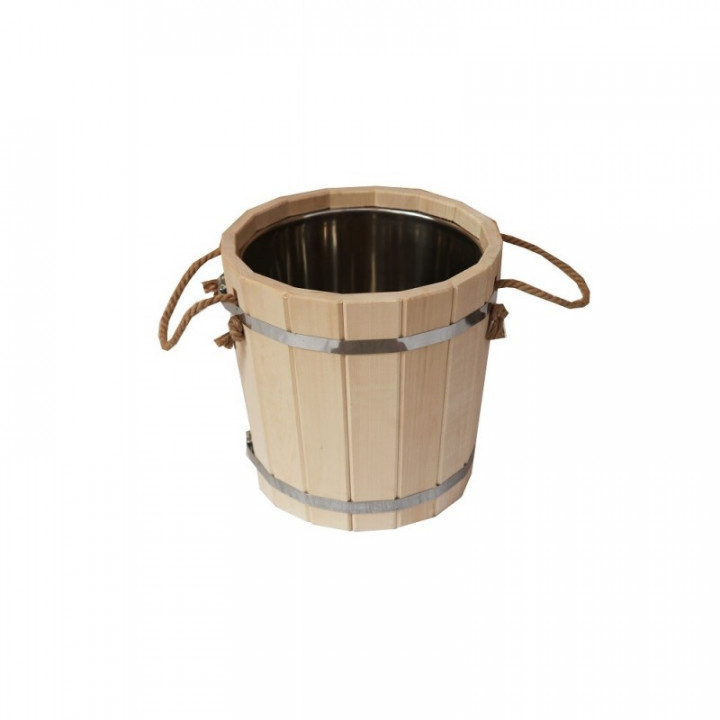 Cubo para sauna con inserto de acero inoxidable, 20 l