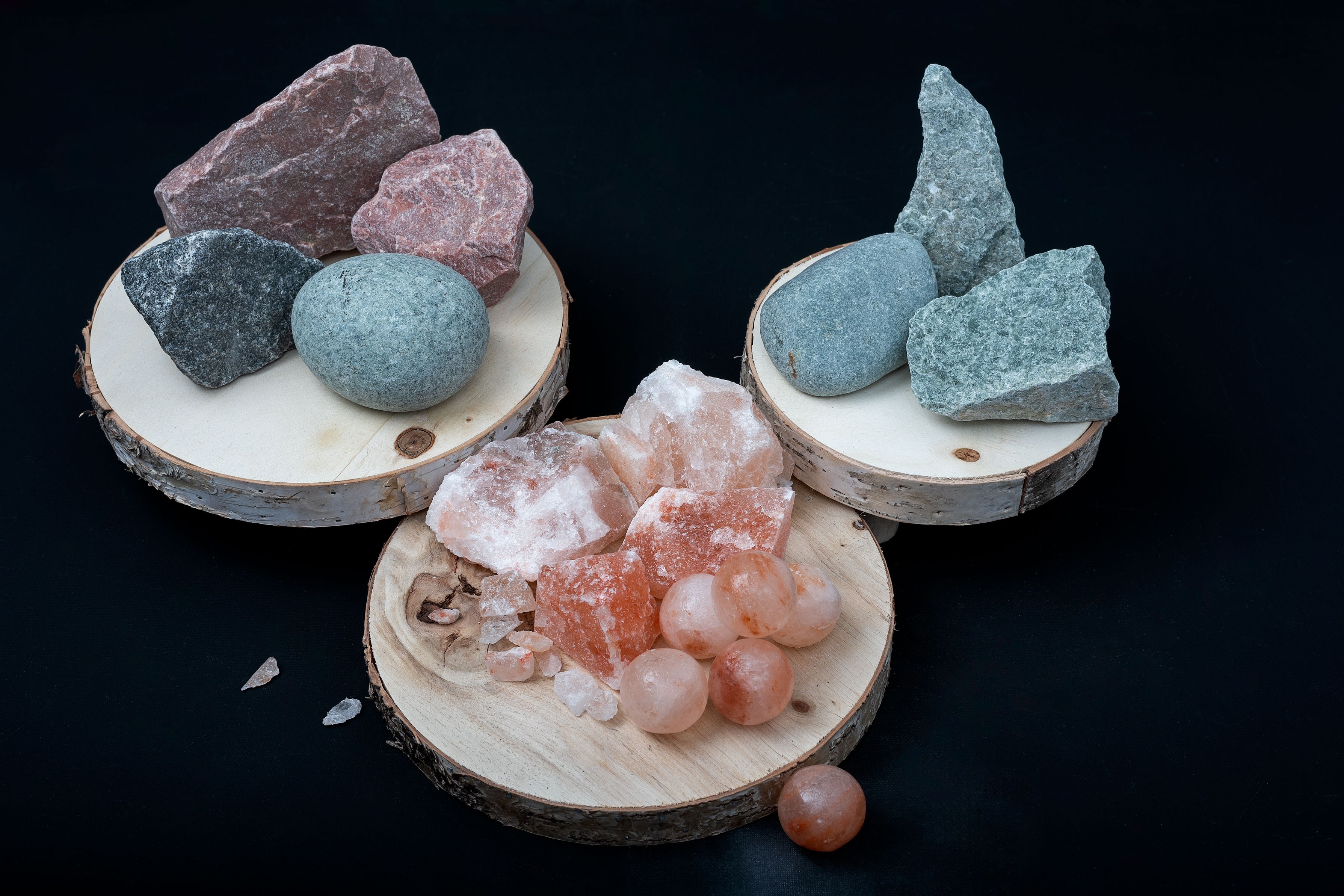 Piedras de baño y sales del Himalaya