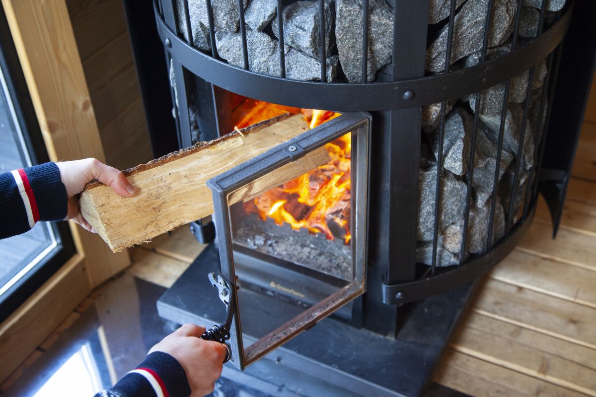 estufa de sauna de leña