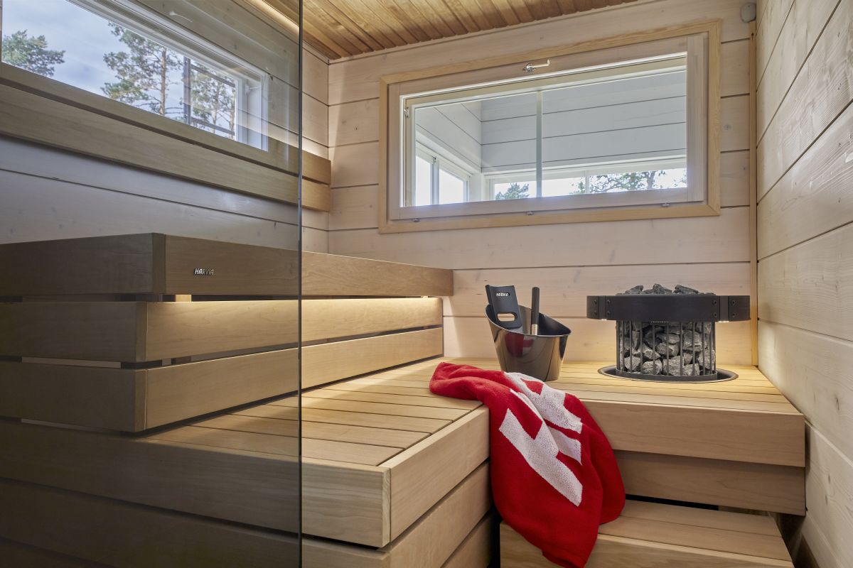 Pequeña ventana de sauna