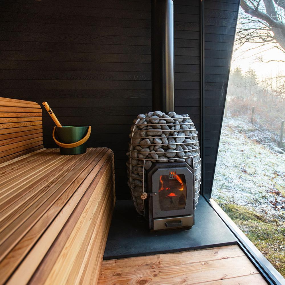 Calentador de sauna de madera